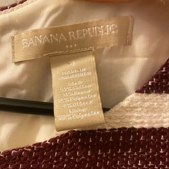 Maroon and cream cap sleeves work dress - Picture 3 of 3